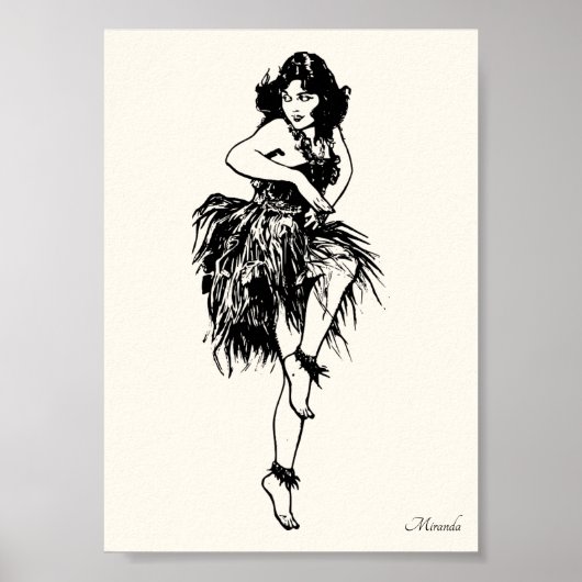 Hula Button-Up Art Print, geeignet für Framing Mir Poster (Vorne)