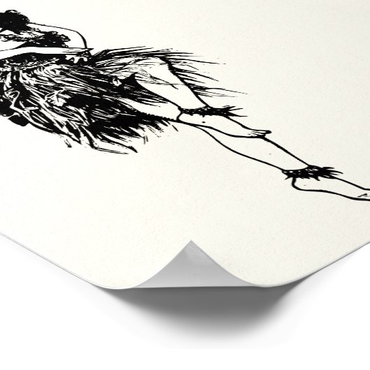 Hula Button-Up Art Print, geeignet für Framing Mir Poster (Ecke)