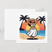 Hula dance beach party sunset tropical island art einladung (Vorne/Hinten)