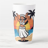 Hula dance beach party sunset tropical island art milchtasse (Vorderseite)