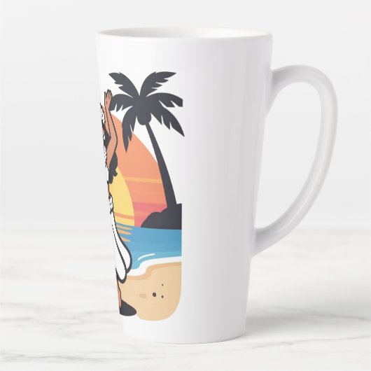 Hula dance beach party sunset tropical island art milchtasse (Rechts)