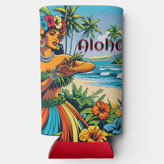 Hula Dancer auf den Hawaiianischen Inseln Aloha Selters Dosenkühler (Rückseite)