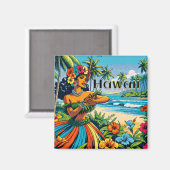 Hula Dancer auf den Hawaiianischen Inseln Magnet (Vorderseite/Rückseite)