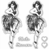 Hula Dancer Button Up Girl Large Vinyl Sticker (Vorderseite)