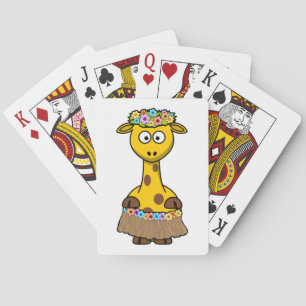 Hula Dancer Giraffe Cartoon Spielkarten