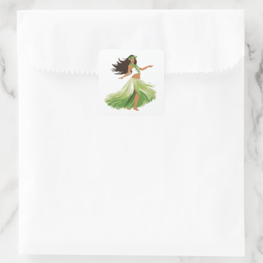 Hula Dancer Grass Skirt Hawaiian Sticker (Tasche)