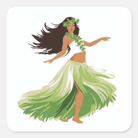 Hula Dancer Grass Skirt Hawaiian Sticker (Vorderseite)