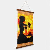 Hula Dancer Hanging Tapestry Wandteppich Mit Holzrahmen (Gewinkelt)