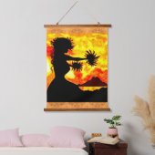 Hula Dancer Hanging Tapestry Wandteppich Mit Holzrahmen (Schlafzimmer)