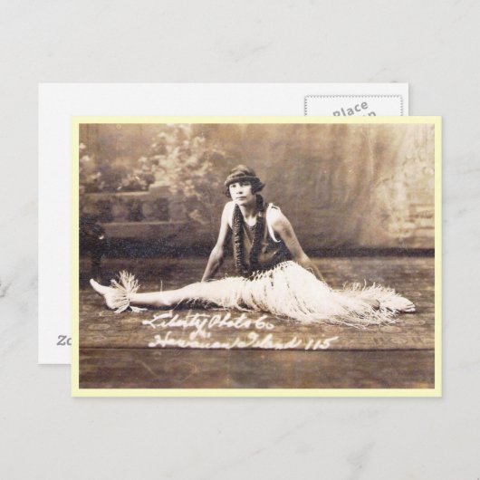 Hula Dancer, Hawaii Vintag Postkarte (Vorne/Hinten)