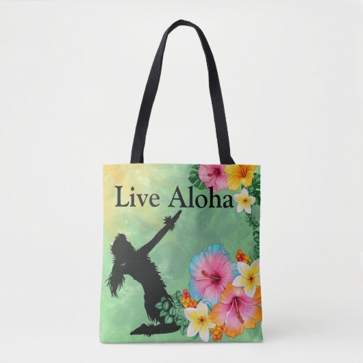 Hula Dancer Live Aloha Tropical Blume Tasche (Vorderseite)