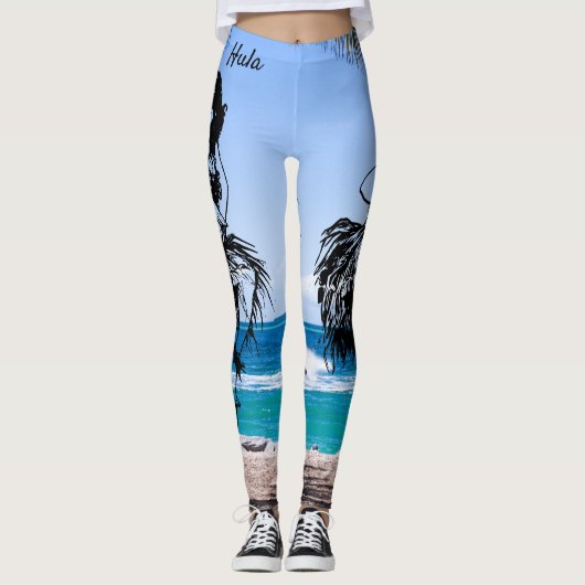 Hula Dancer Original Art Workout Leggings (Vorderseite)