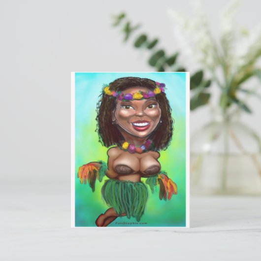 Hula Dancer Postkarte (Stehend Vorderseite)