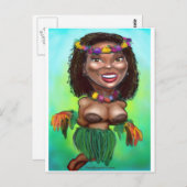Hula Dancer Postkarte (Vorne/Hinten)