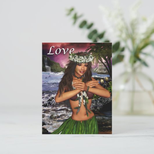 Hula Dancer Postkarte (Stehend Vorderseite)