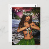 Hula Dancer Postkarte (Vorne/Hinten)