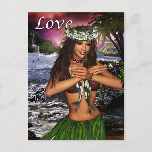 Hula Dancer Postkarte (Vorderseite)