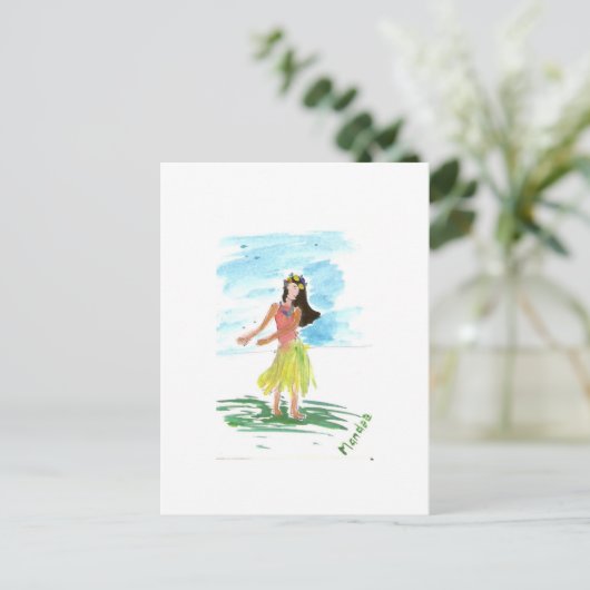 Hula Dancer Postkarte (Stehend Vorderseite)