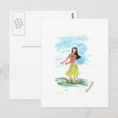 Hula Dancer Postkarte (Vorne/Hinten)