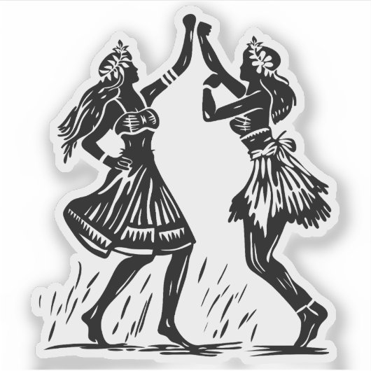 Hula Dancer Vinyl Aufkleber (Vorderseite)