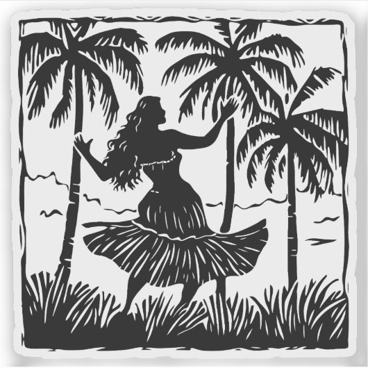 Hula Dancer Vinyl Aufkleber (Vorderseite)