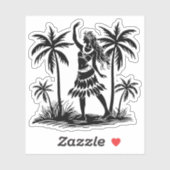 Hula Dancer Vinyl Aufkleber (Blatt)