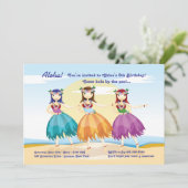 Hula Dancers Einladung (Stehend Vorderseite)