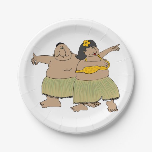 Hula Dancers Pappteller (Vorderseite)