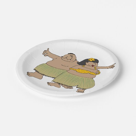 Hula Dancers Pappteller (Schrägansicht)