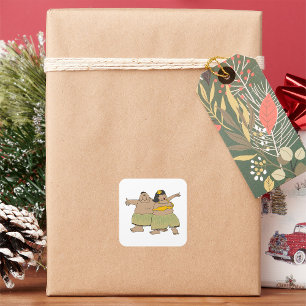 Hula Dancers Quadratischer Aufkleber