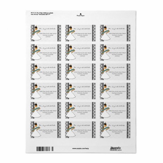 Hula Dancing Bride Address Labels Adressaufkleber (Vorne)