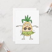 Hula Dancing Pineaple Karte (Vorderseite/Rückseite Beispiel)