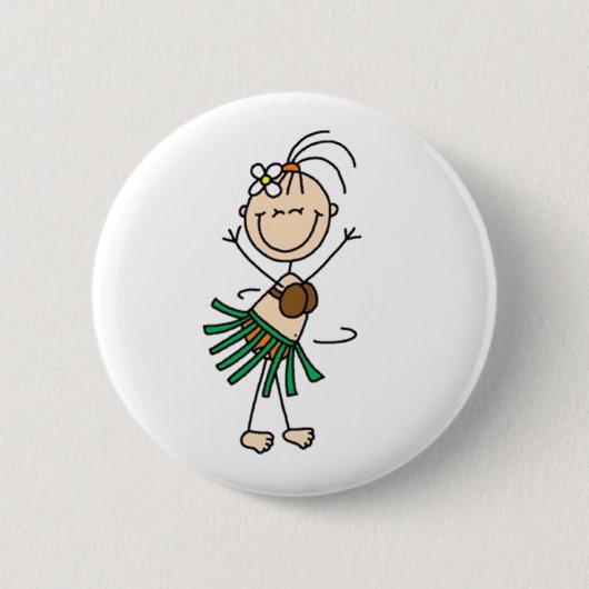 Hula Dancing Strichmännchen Button (Vorderseite)