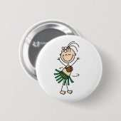Hula Dancing Strichmännchen Button (Vorne & Hinten)