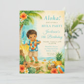 Hula-Geburtstagsfeier Einladung (Stehend Vorderseite)