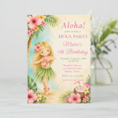 Hula-Geburtstagsfeier Einladung (Stehend Vorderseite)