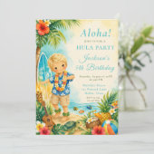 Hula-Geburtstagsfeier Einladung (Stehend Vorderseite)