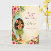 Hula-Geburtstagsfeier Karte (Gelbe Blume)