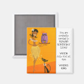 Hula girl and cat 2 magnet (Vorderseite/Rückseite)