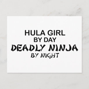 Hula Girl Deadly Ninja by Night Postkarte