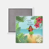 Hula Girl Live Liebe Aloha Magnet (Vorderseite/Rückseite)