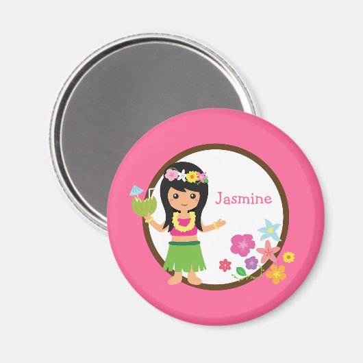 Hula Girl Luau Themed Gastgeschenks Magnet (Vorderseite/Rückseite)