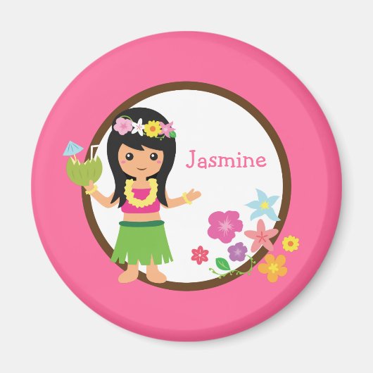 Hula Girl Luau Themed Gastgeschenks Magnet (Vorne)