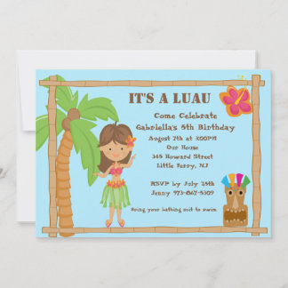 Hula Girl Luau zum Geburtstag Einladung