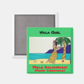 Hula Girl Magnet (Vorderseite/Rückseite)