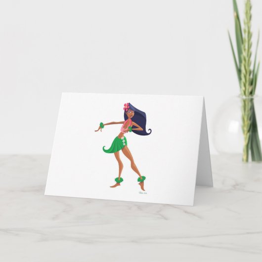 Hula Girl Notecard Karte (Vorderseite)