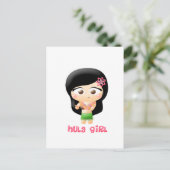Hula Girl Postkarte (Stehend Vorderseite)