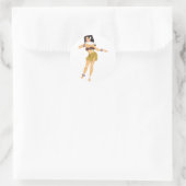 Hula Girl Runder Aufkleber (Tasche)