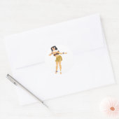 Hula Girl Runder Aufkleber (Umschlag)