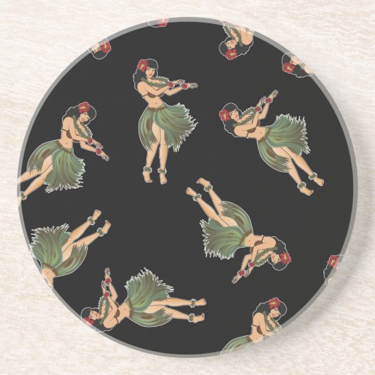 Hula-Girl-Tanzmuster Sandstein Untersetzer (Vorne)